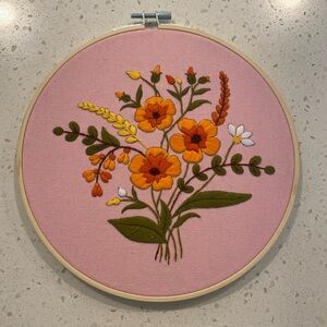 Hand Stitched Embroidery Hoop